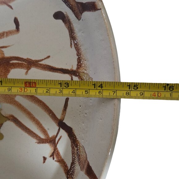 Handcrafted Art Platter Abstract Design 14 inch Signed OOAK Pottery large - Picture 4 of 16